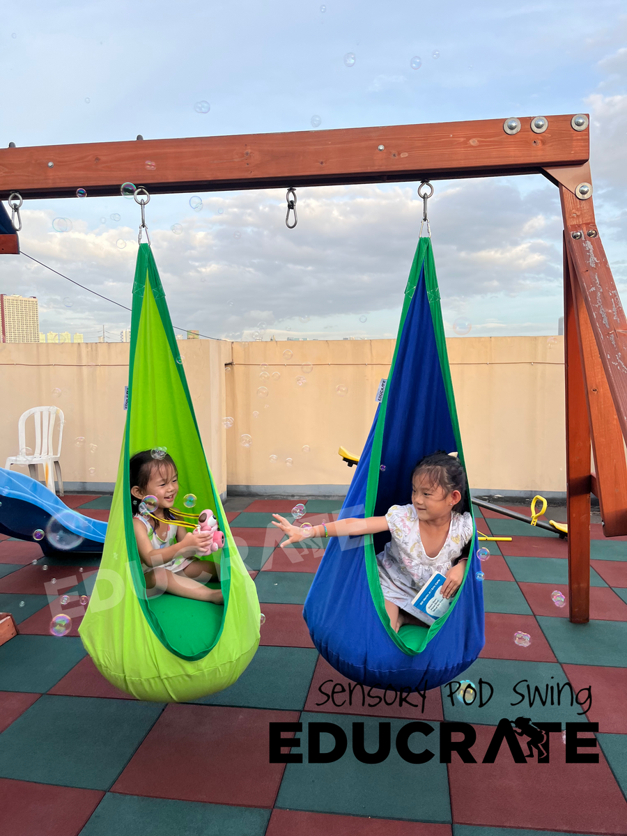 Pod swing outlet for kids