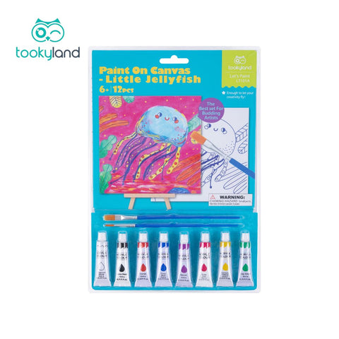 Tookyland Paint On Canvass - Little Jelly Fish Acrylic Paint Gift for Kids