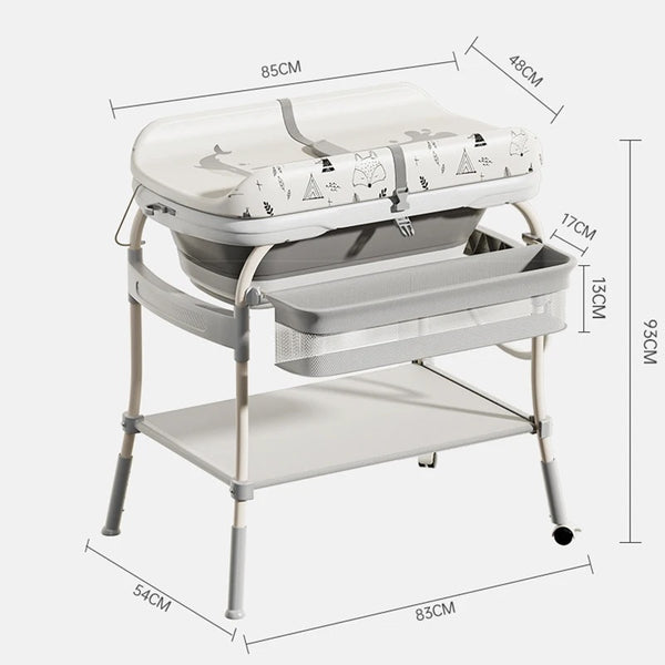 Baby Bath Tub with Changing Station and Stand