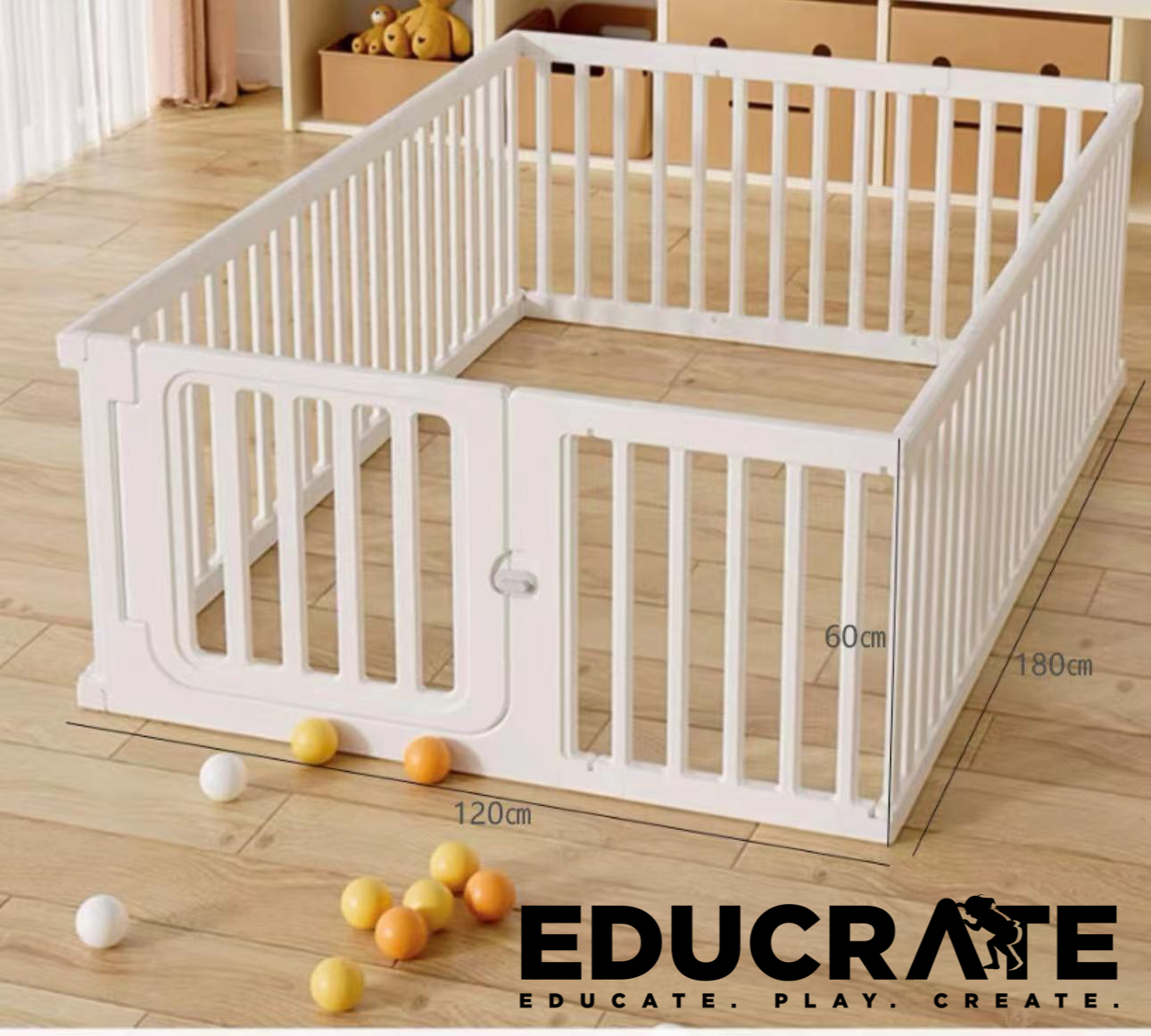 120x180cm Minimalist White Playpen Play fence