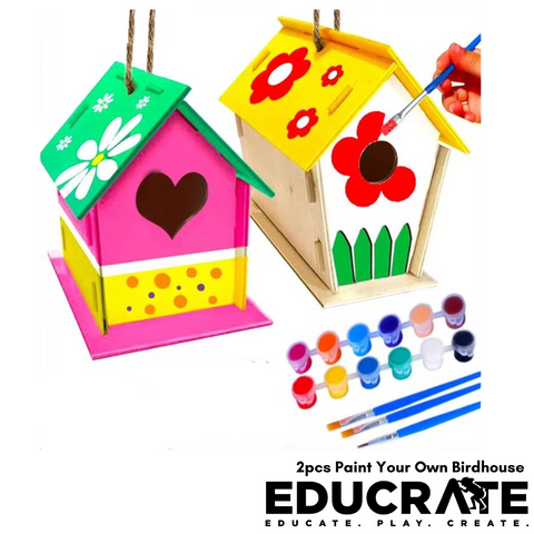 Wooden Birdhouse 2pc per pack( Paint your own)