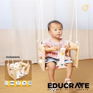 Wooden Cloth Baby Swing for 12M+