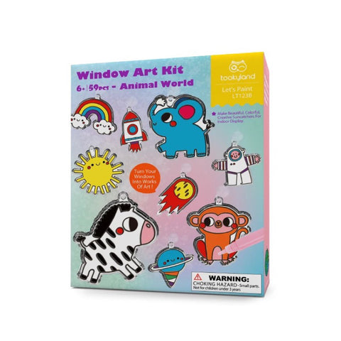 TookyLand Window Art Paint - Animal World 24pcs DIY sandcatcher arts and craft