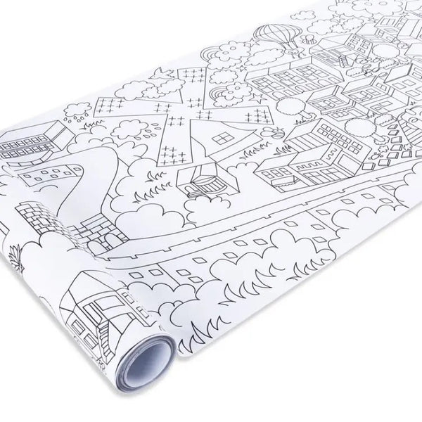 TOOKYLAND 6Meters Coloring Activity Roll - Cities Around the World, Animal World and Fairytale