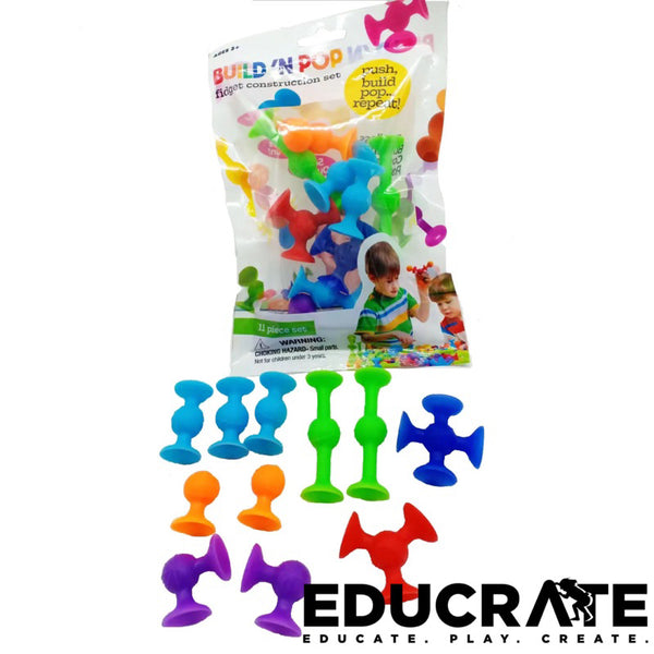 Build And Pop fidget suction SQUIGZ fun little sucker imagination construction