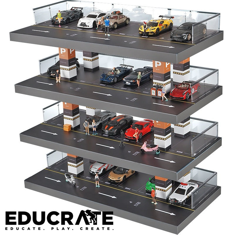 4-layer diecast display case 1/64 scale parking