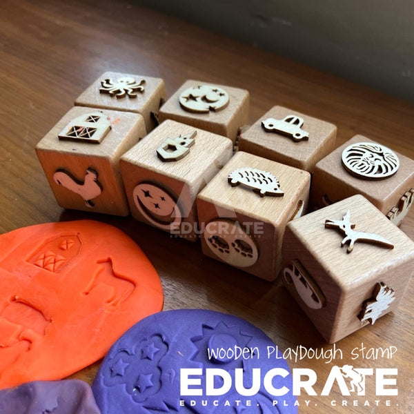 Wooden Playdough Stamp / clay stamp / kinetic stamp / play dough stamp