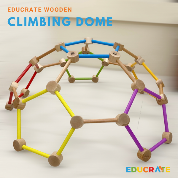 Colorful Indoor Wooden Climbing Play Dome