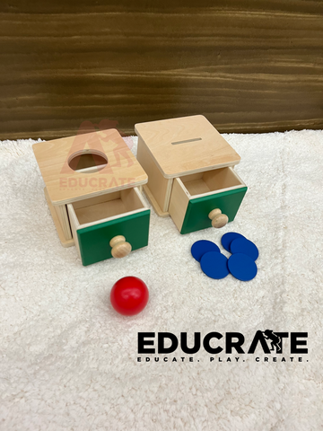 Montessori Target Box with coin thinker / ball