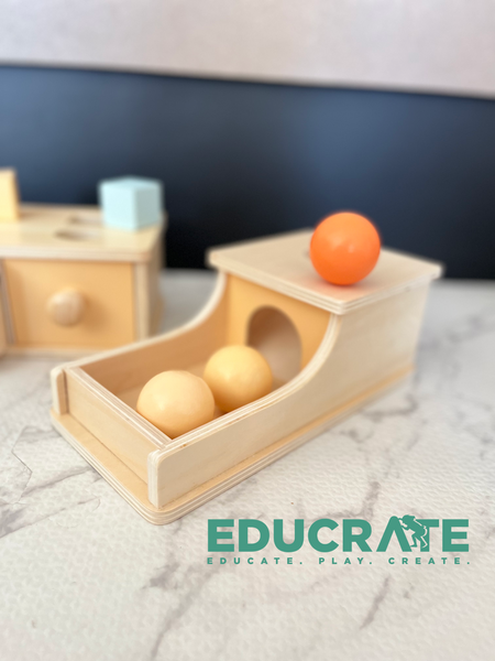 Montessori Object Permanence Box in Muted colors