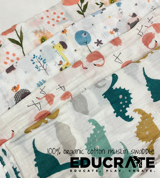 100% Organic Cotton Muslin Blanket / Receiving Blanket