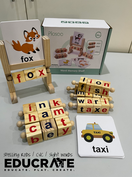 Spelling Rods Blocks / CVC / Sight words montessori preschool activities word memory