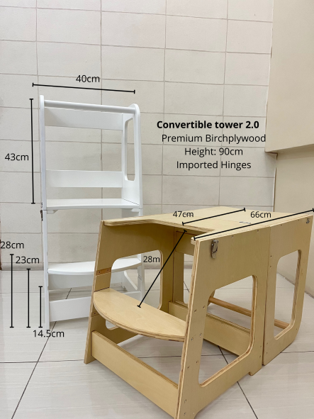 LEARNING TOWER / KITCHEN HELPER - CONVERTIBLE TO TABLE AND CHAIR Version 2.0